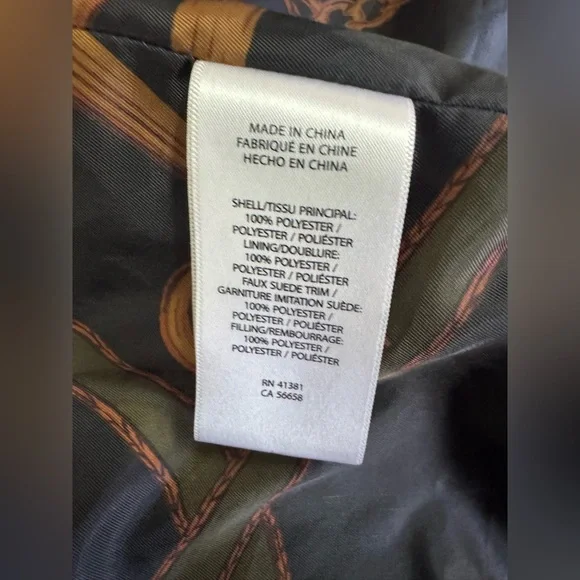 Lauren Ralph Lauren Quilted Jacket XXL Olive Green Hooded 3/4 Equestrian Coat - Picture 9 of 11